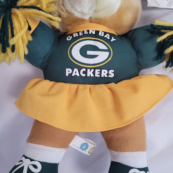 Vintage 1998 NFL Greenbay Packer Cheerleader Plush Teddy Bear Doll - Picture 4 of 9